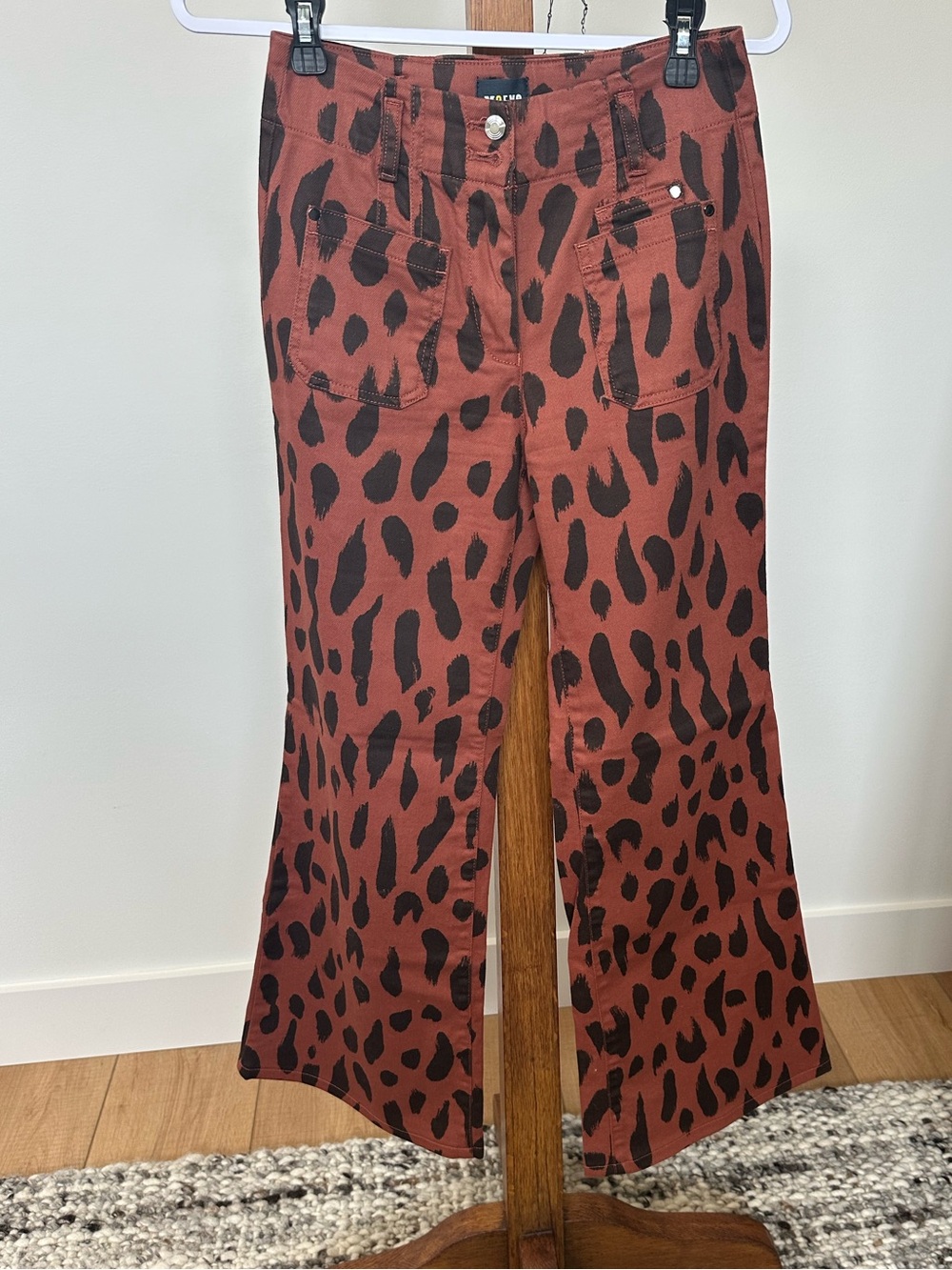 Anthropologie Maeve Rust and Black Leopard Print Pants KP007